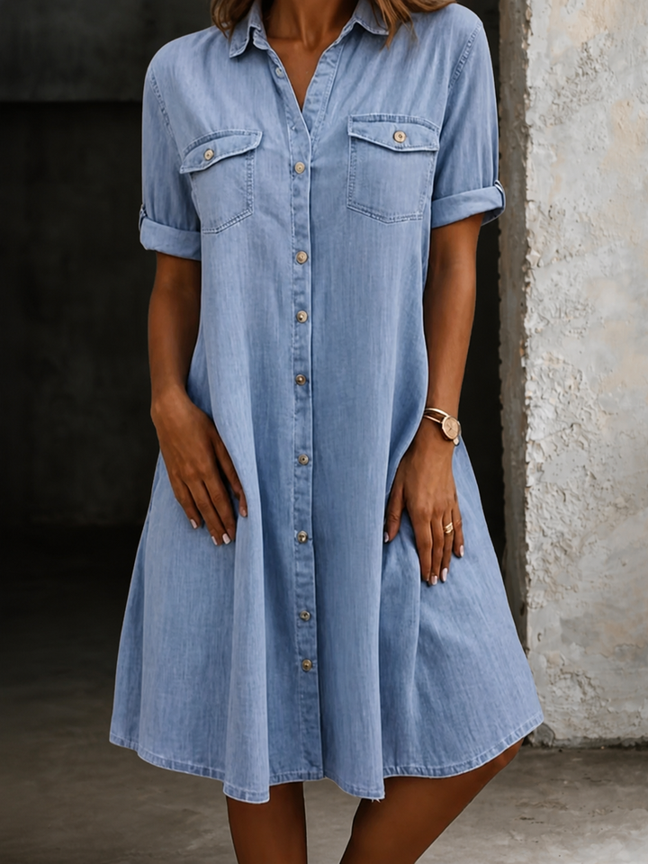 Patricia | Midi-jurk in Denim Casual Stijl
