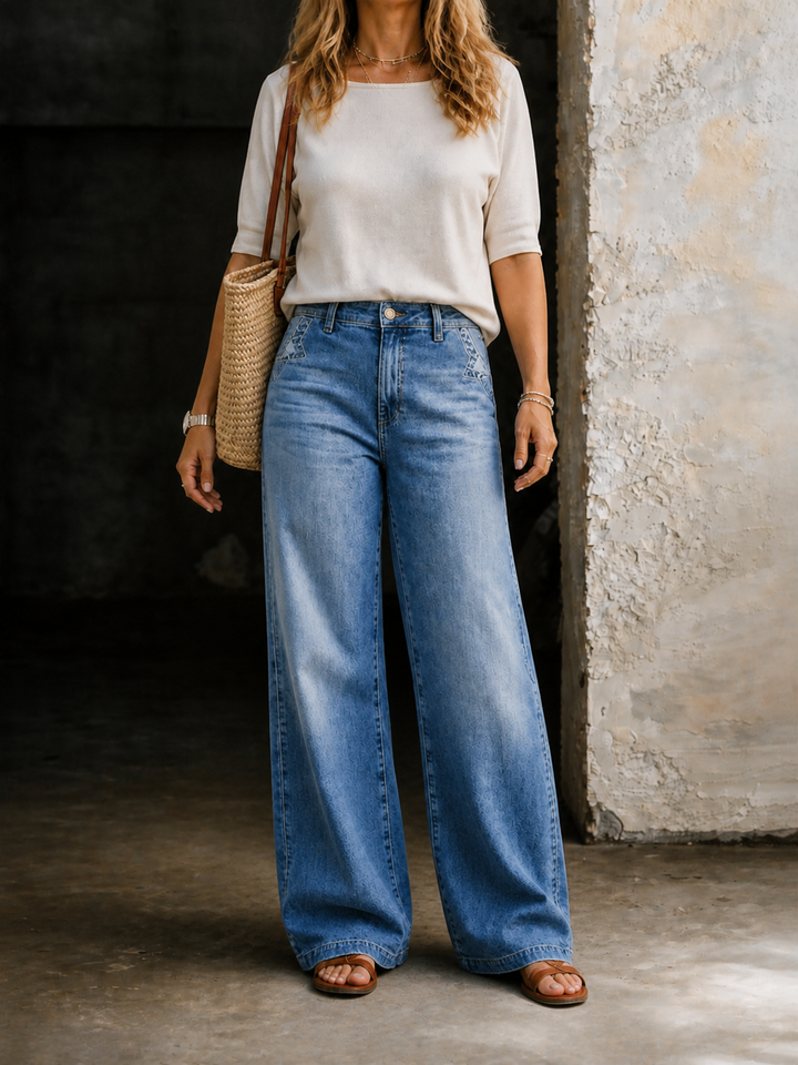 Madie | Vintage Jeans met Hoge Taille