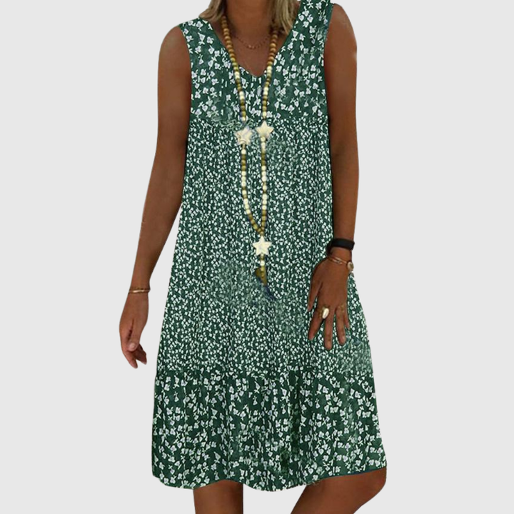 AYLA | ÄRMELLOSES KLEID MIT V-AUSSCHNITT