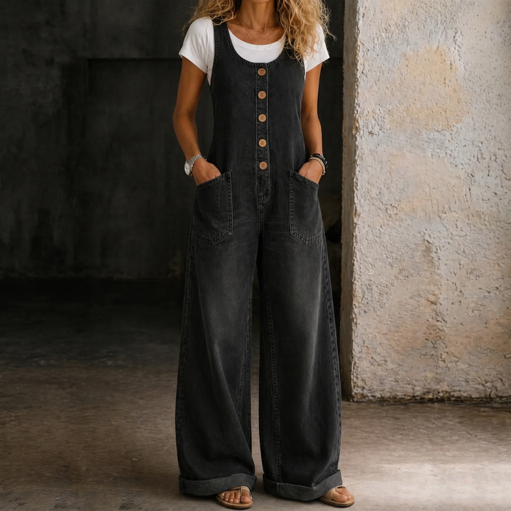 Bethany | Vintage Prane Katoenen Dungaree