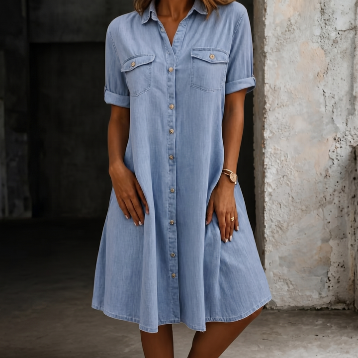 Patricia | Midi-jurk in Denim Casual Stijl