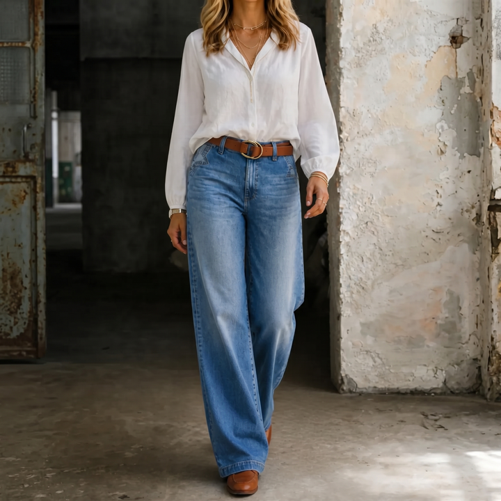 Madie | Vintage Jeans met Hoge Taille