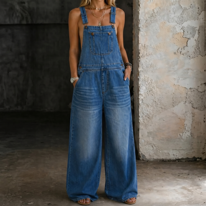 Harper | Jeansoverall met elastische tailleband