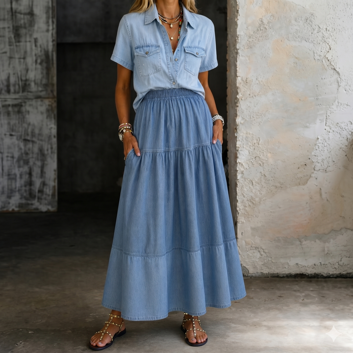 Sarah | Jeansrok met elastische taille
