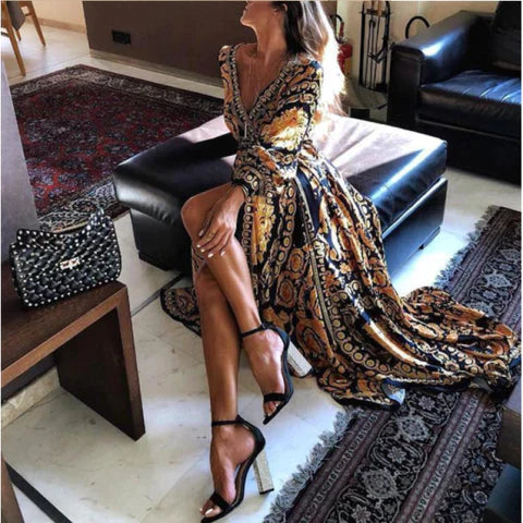 Faye - Boho Bedrucktes Kleid