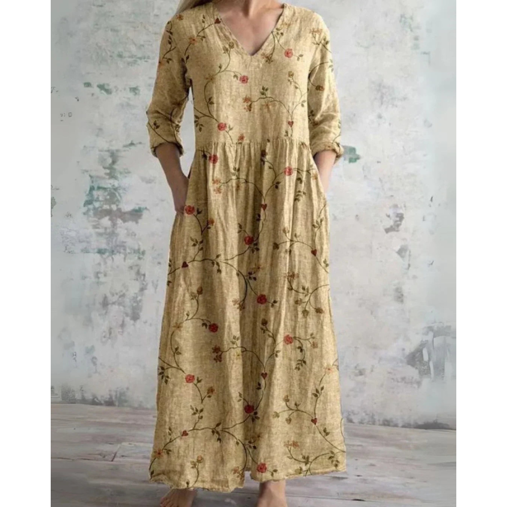 ELEANOR | MAXI-KLEID VINTAGE MIT BLUMENMUSTER