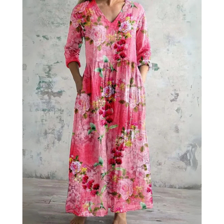 ELEANOR | MAXI-KLEID VINTAGE MIT BLUMENMUSTER