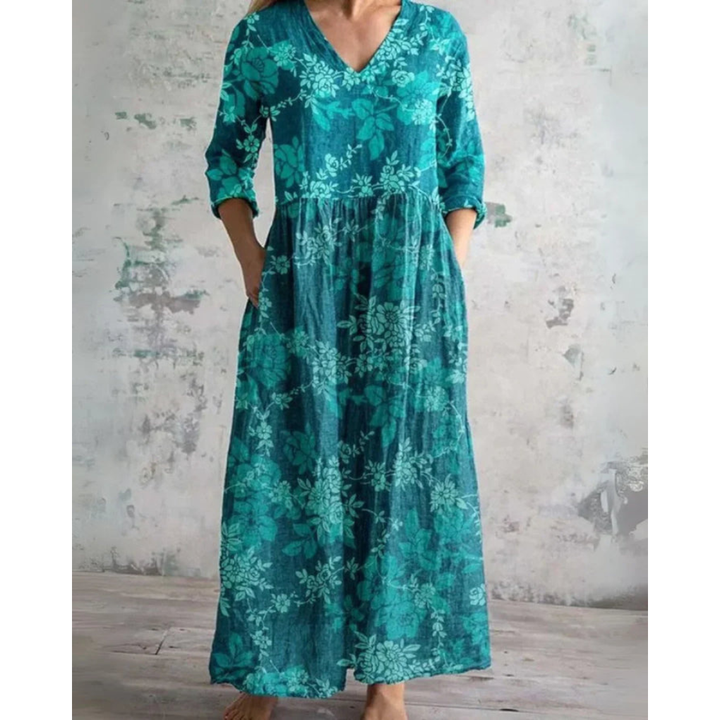ELEANOR | MAXI-KLEID VINTAGE MIT BLUMENMUSTER
