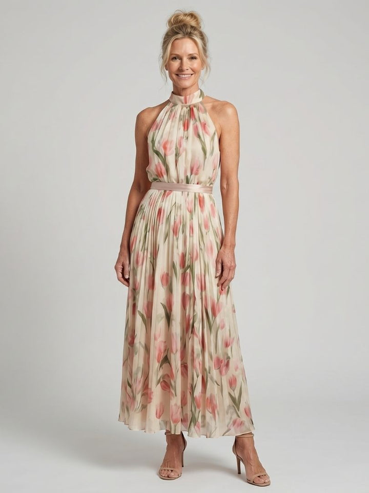 Aurelle | Halter-Neck Bloemenjurk Midi