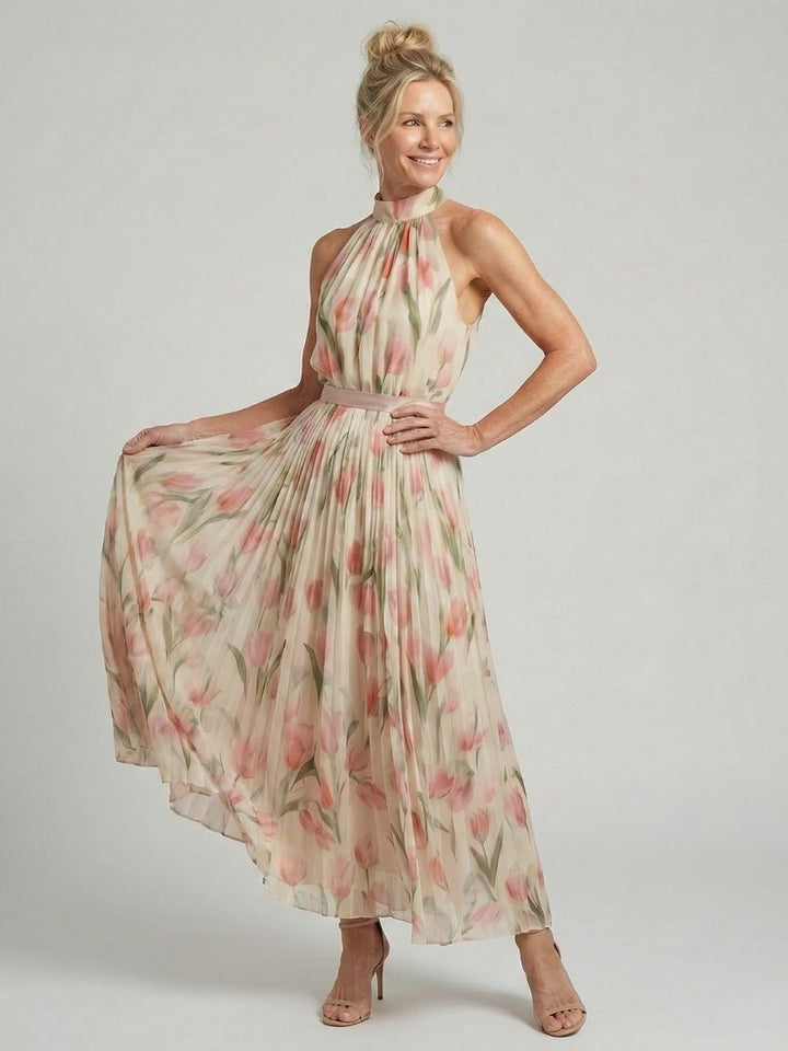 Aurelle | Halter-Neck Bloemenjurk Midi