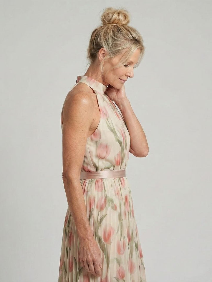 Aurelle | Halter-Neck Bloemenjurk Midi