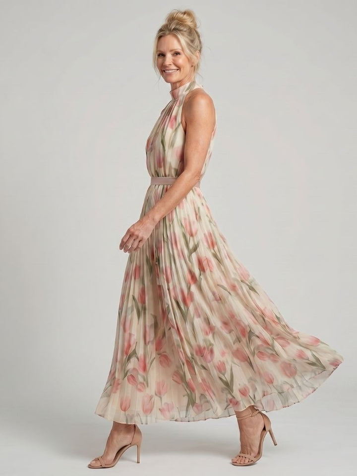 Aurelle | Halter-Neck Bloemenjurk Midi