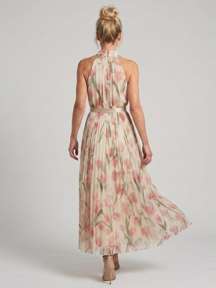 Aurelle | Halter-Neck Bloemenjurk Midi