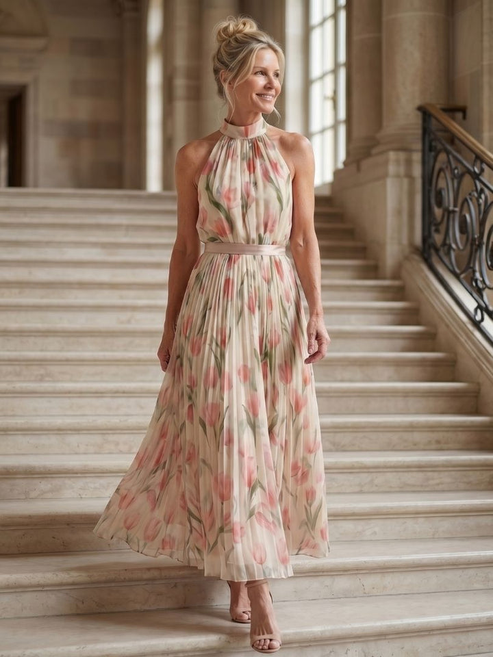 Aurelle | Halter-Neck Bloemenjurk Midi
