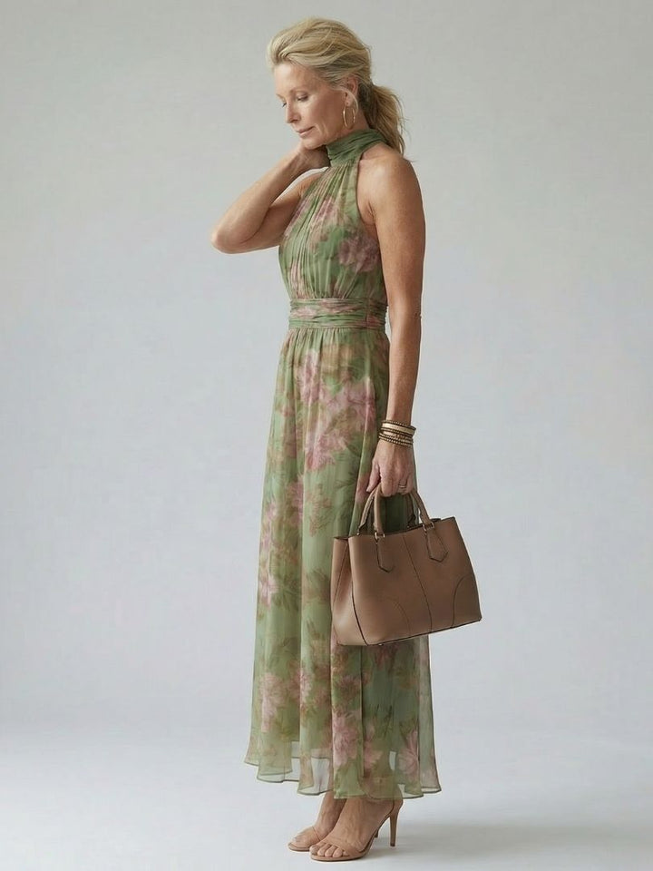 Mirelle | Geraffineerde Halter Midi Jurk