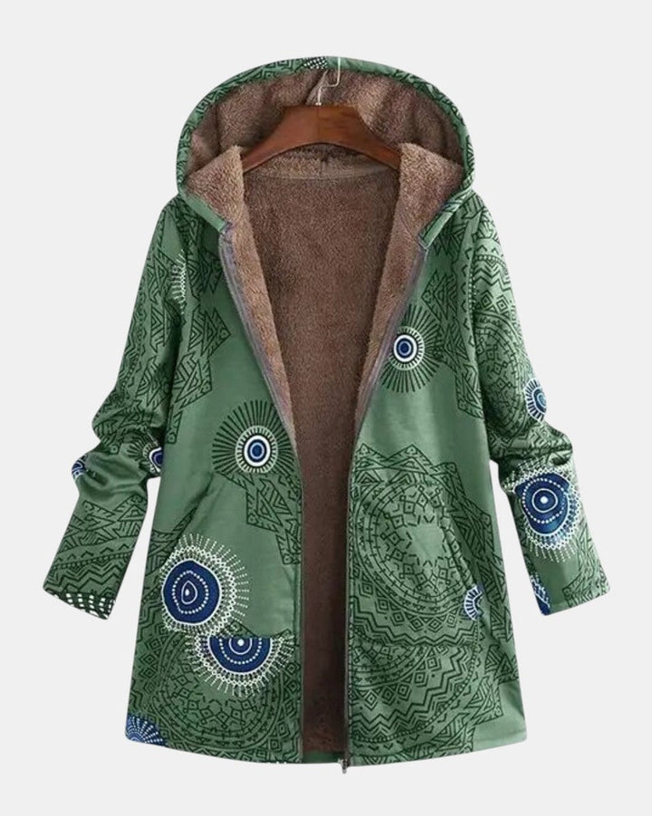 Sage – Sherpa-Jacke mit tribal Muster