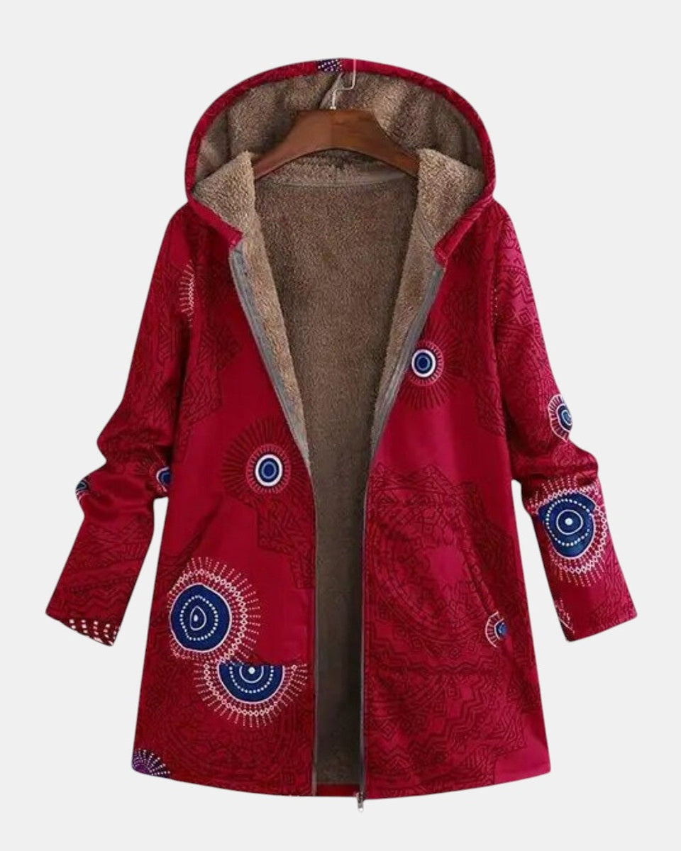 Sage – Sherpa-Jacke mit tribal Muster