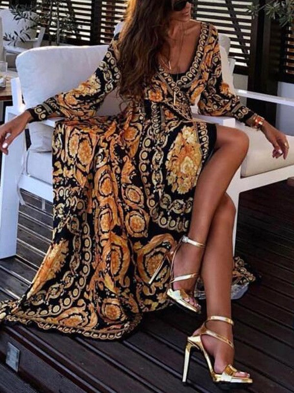 Faye - Boho Bedrucktes Kleid