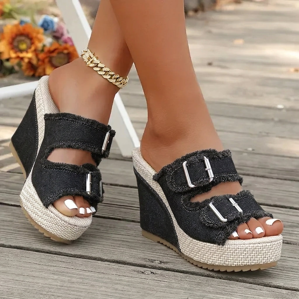 Atelier | Wedge Sandalen met Franjes