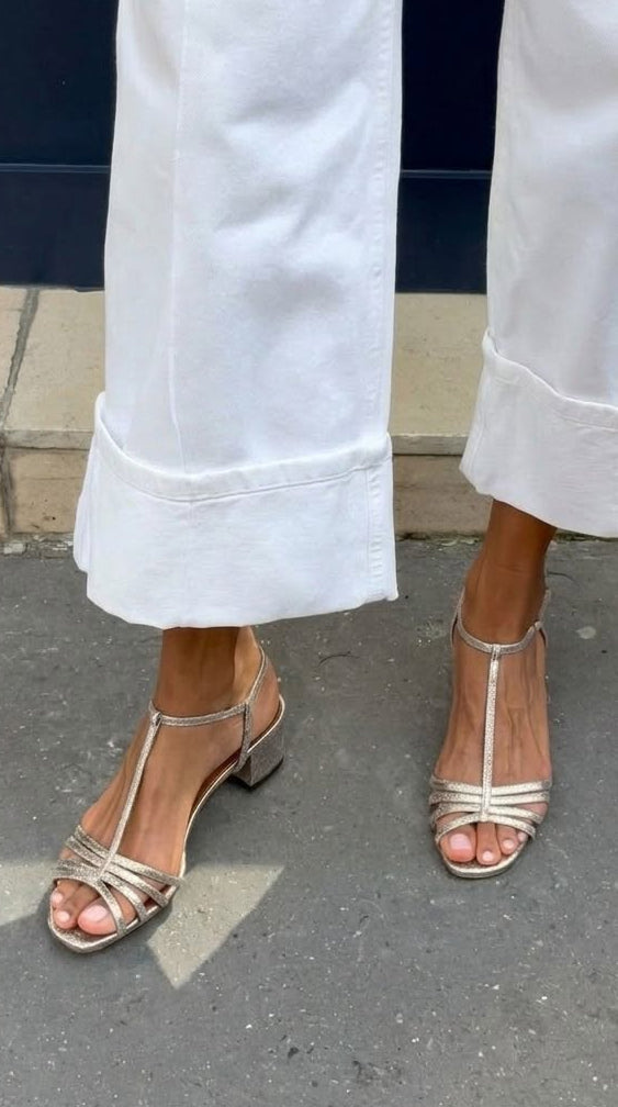 Allegra | Goldene Sandalen für Elegante Alltagsmomente