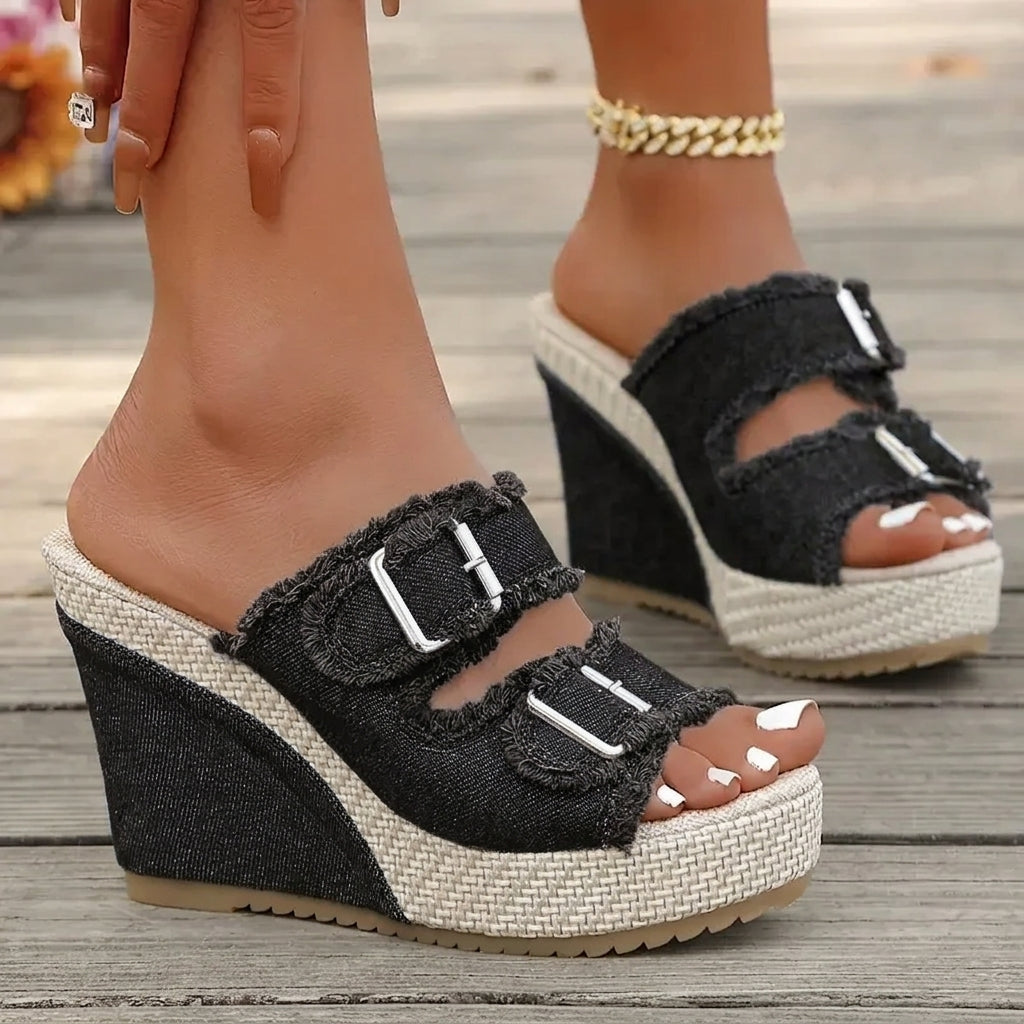 Atelier | Wedge Sandalen met Franjes