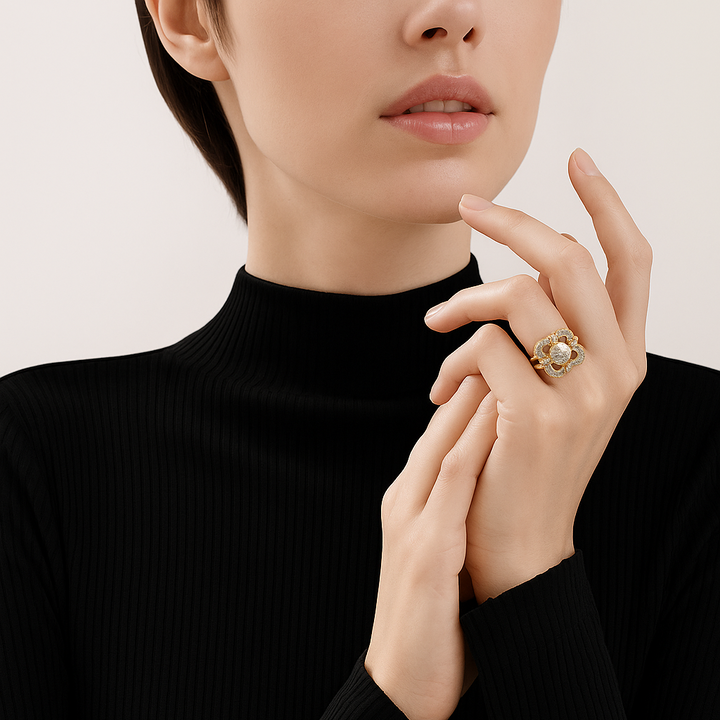 Vintage Ring aus Gold mit Zirkonia
