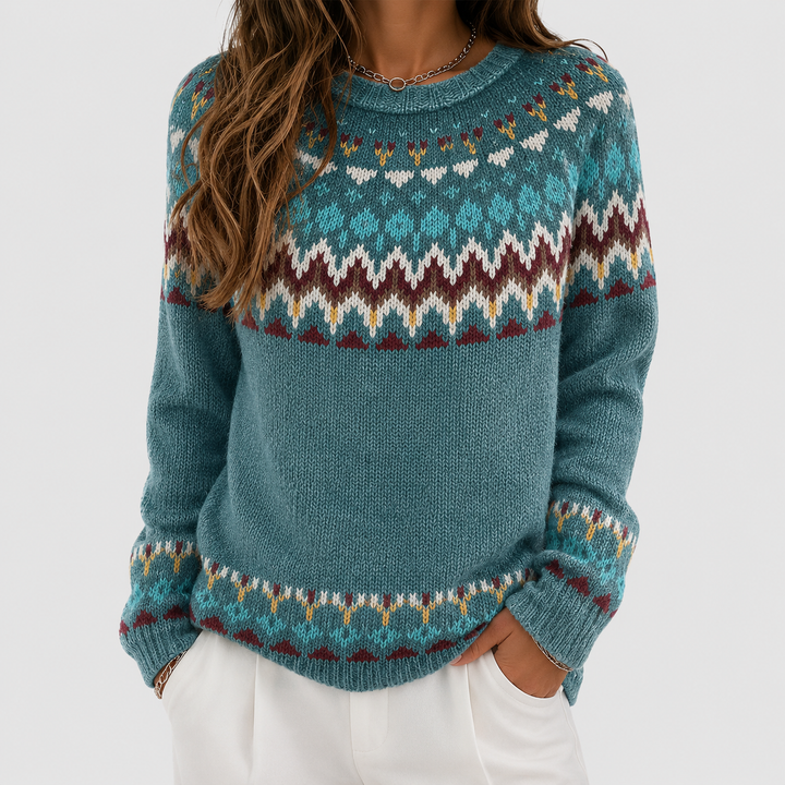 Regina | Pullover mit Retro-Wave-Muster