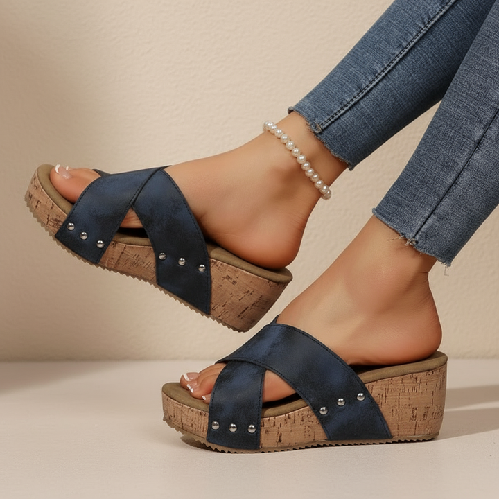 Eva-Marlene | Boho-Wedgesandalen
