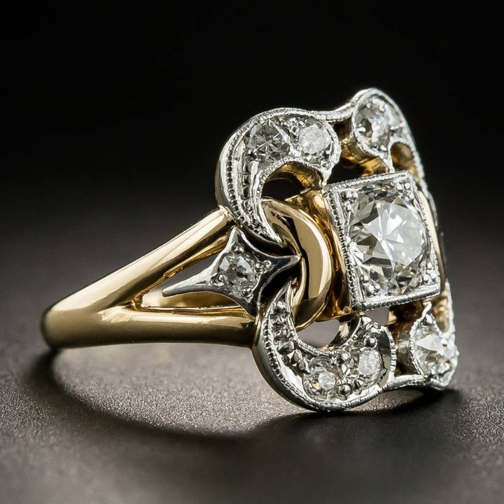 Vintage Ring aus Gold mit Zirkonia