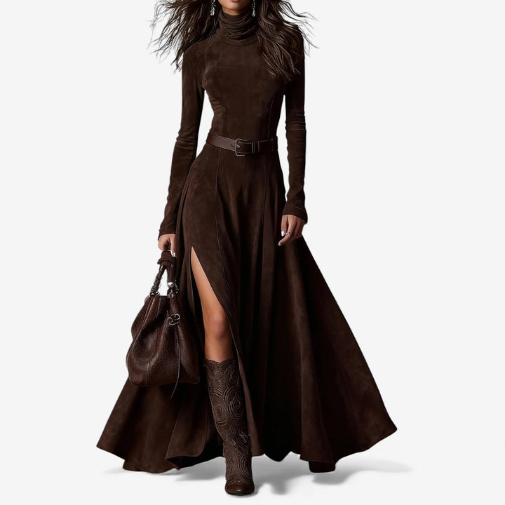 Élodie | Elegantes langes Kleid mit inkludiertem Gürtel