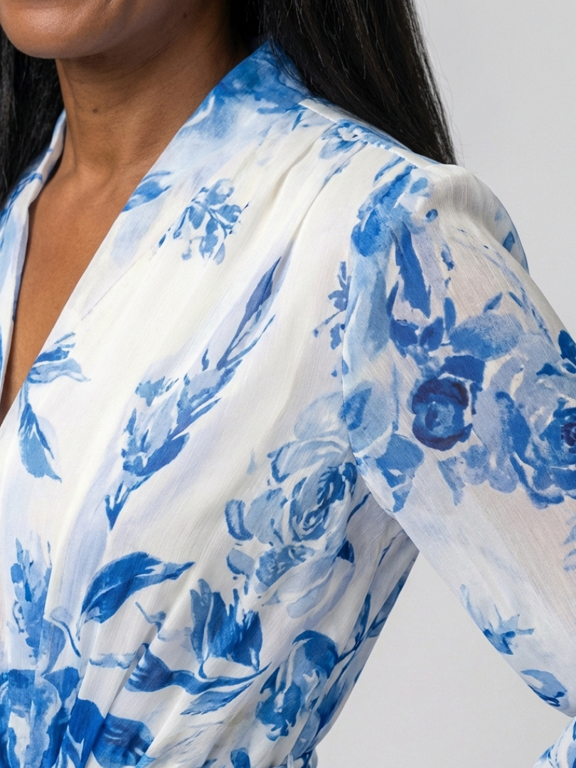 Lillian | Bloemige Maxidress met Lange Mouwen