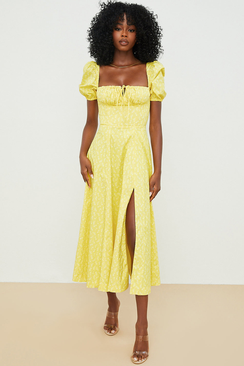 Aviana - Kleid mit Puffärmeln Bloom